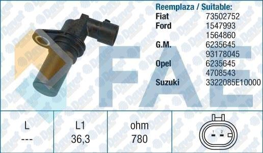 FAE 79173 Krank Mili Sensoru Doblo-Grande Punto-Linea-Idea-Panda-Punto-Strada-Lancia Musa-Agila-Astra-Corsa-Tigra Z13dth-A13dte Astra J-Corsa C-D-Combo D 1.3
